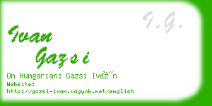 ivan gazsi business card